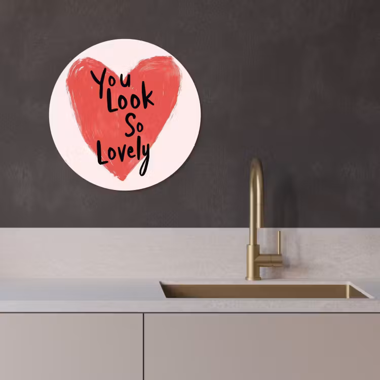 Tableau rond - Coeur - Rouge - Valentin — 4