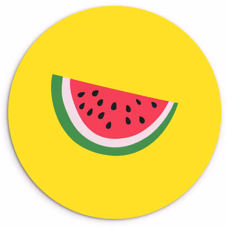 Tableau rond - Fruit - Pastèque - Jaune — 1