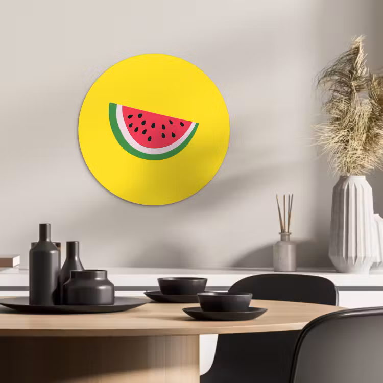 Tableau rond - Fruit - Pastèque - Jaune — 3