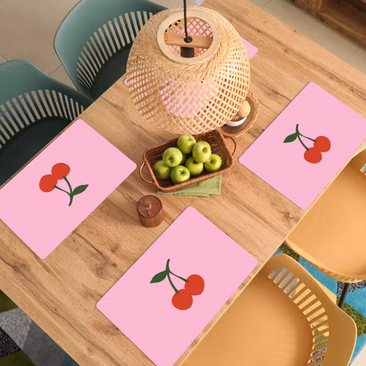 Sets de table - Cerises - Rose - Illustration — 3