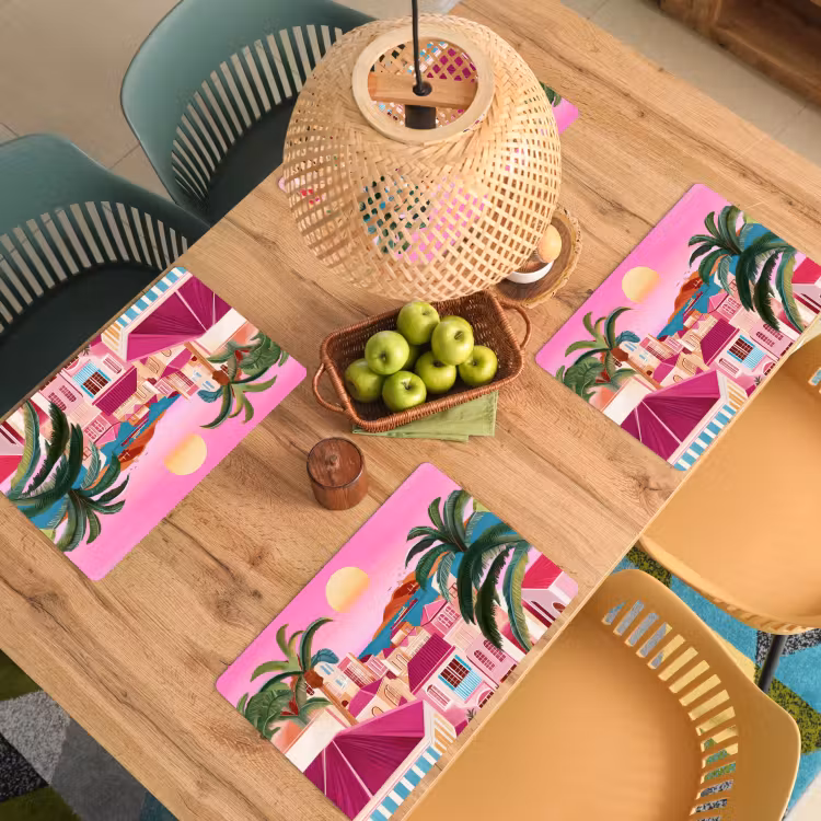 Sets de table - Ville - Rose - Palmiers — 3