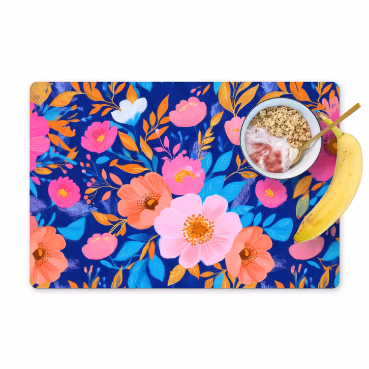 Sets de table - Fleurs - Bleu - Rose — 1