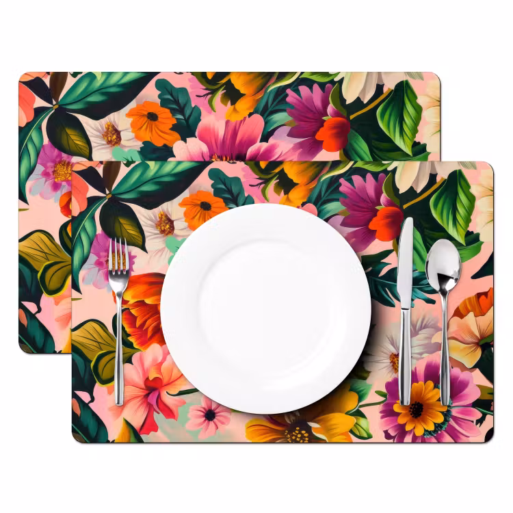 Sets de table - Fleurs - colorées - roses — 2