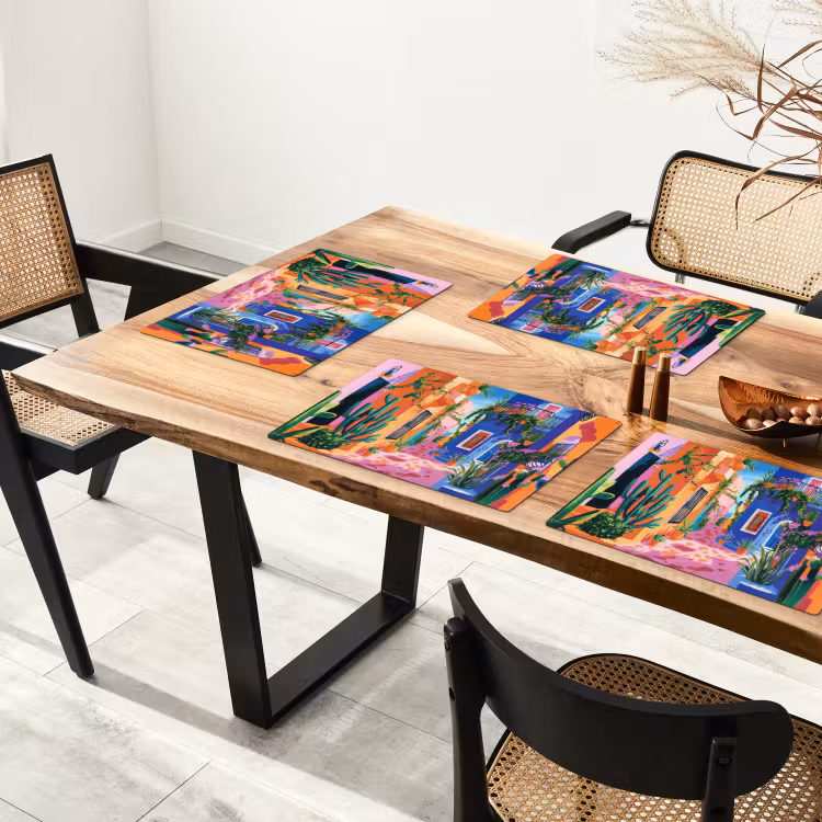 Sets de table - Jaune - Bleu - Orange - Maison — 4