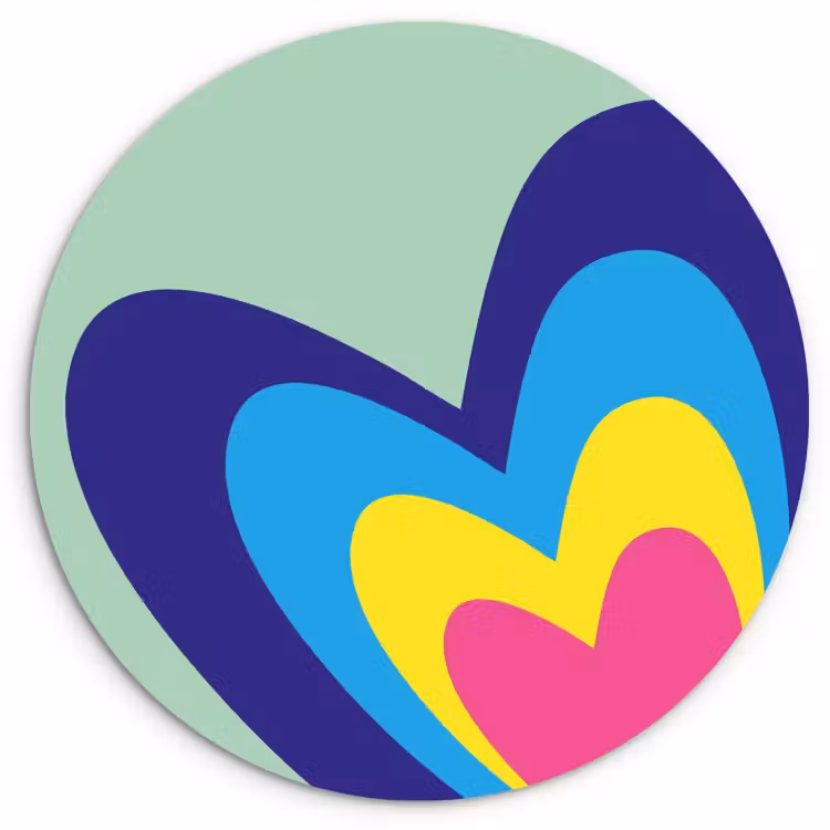 Tableau rond - Coeurs - Colorés - Valentin — 1