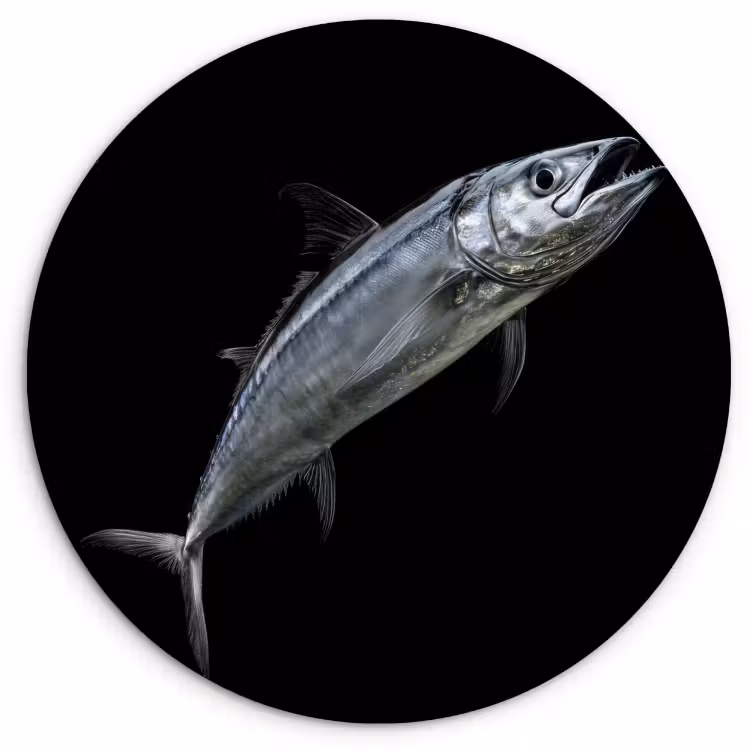 Tableau rond - Maquereau - Poisson - Noir — 2