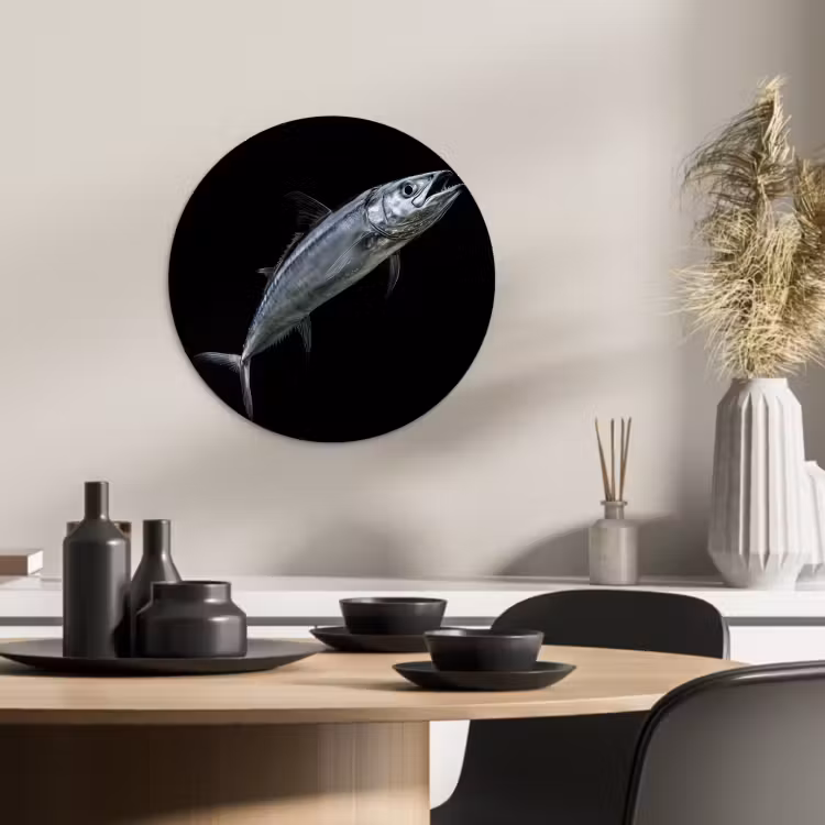 Tableau rond - Maquereau - Poisson - Noir — 3