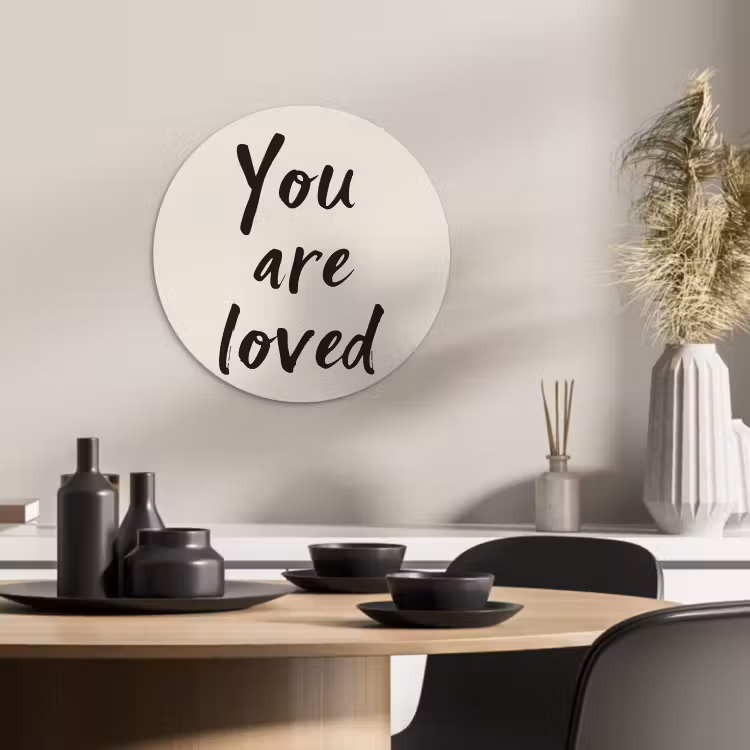 Tableau rond - Minimaliste - Beige - Amour — 3