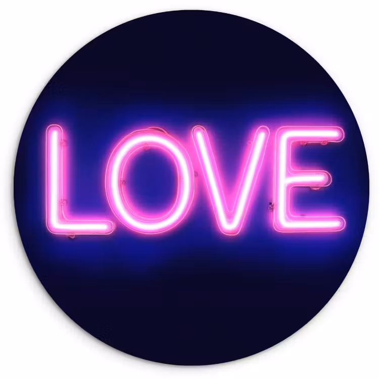 Tableau rond - Néon - Amour - Valentin — 1