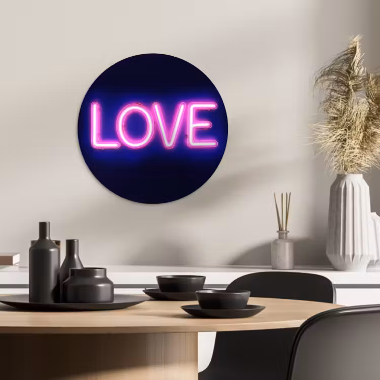 Tableau rond - Néon - Amour - Valentin — 2