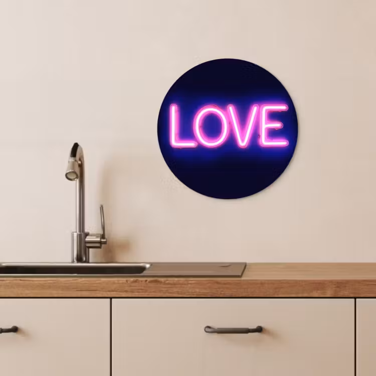 Tableau rond - Néon - Amour - Valentin — 3