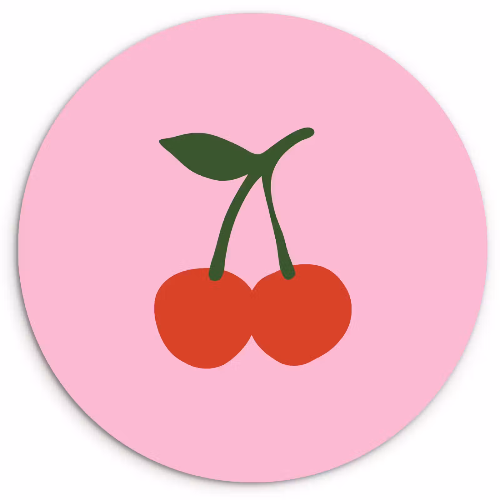 Tableau rond - Cerises - Rose - Illustration — 1