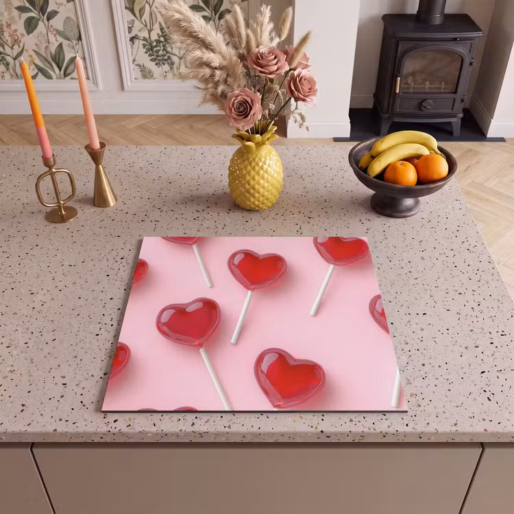 Protection plaque induction - Sucettes - Coeurs - Rose — 3