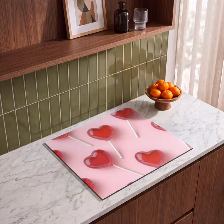 Protection plaque induction - Sucettes - Coeurs - Rose — 4