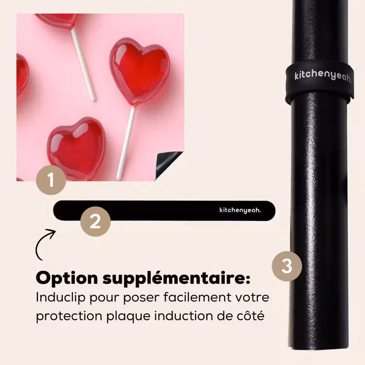 Protection plaque induction - Sucettes - Coeurs - Rose — 8