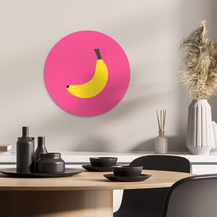 Tableau rond - Banane - Jaune - Fruit — 2