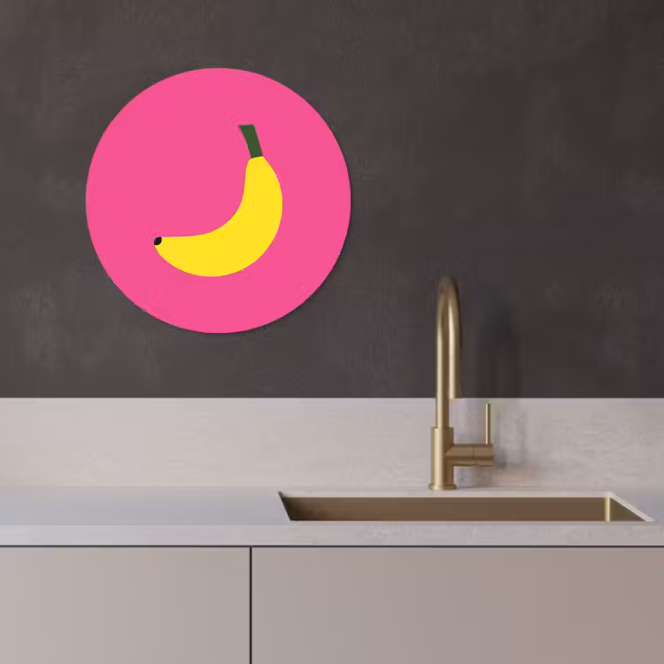 Tableau rond - Banane - Jaune - Fruit — 3