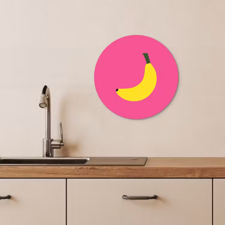Tableau rond - Banane - Jaune - Fruit — 4