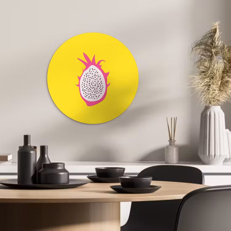 Tableau rond - Illustration - Fruit du dragon - coloré — 1
