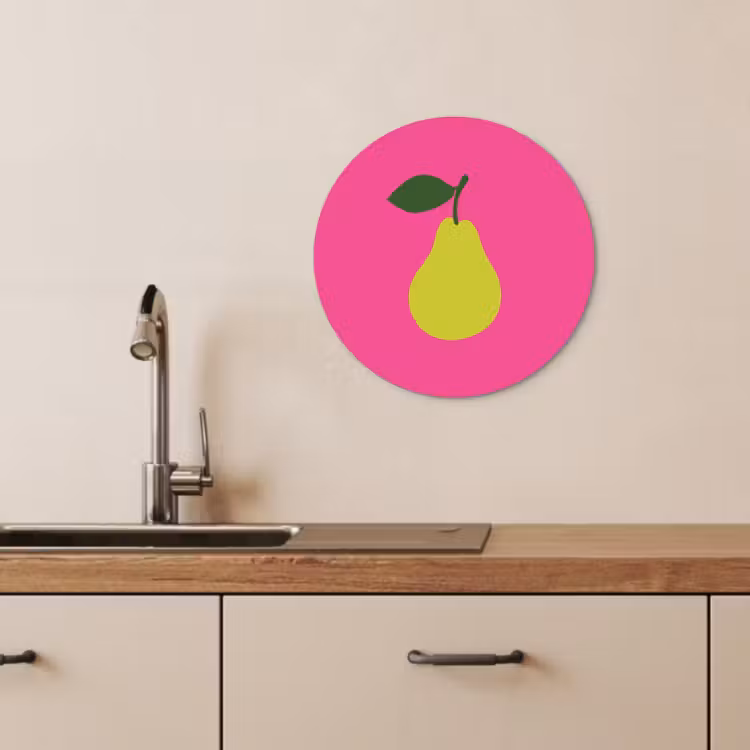 Tableau rond - Illustration - Fruit - Poire - Vert — 3