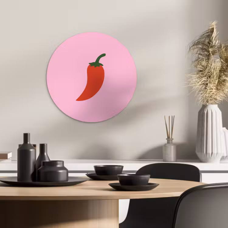 Tableau rond - Poivre - Rouge - Illustration — 2