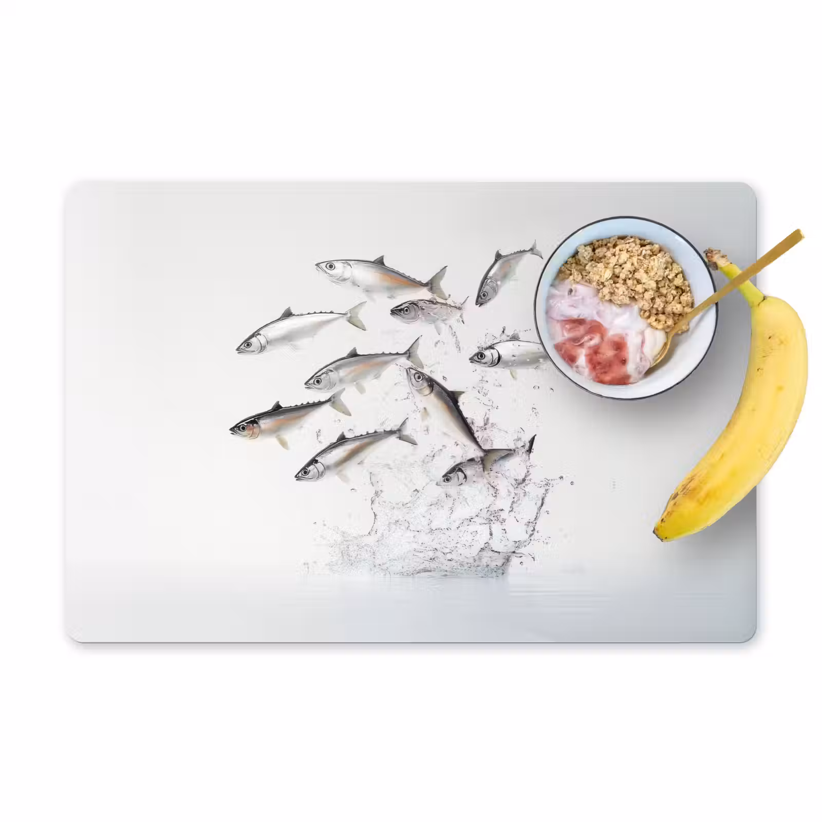 Sets de table en vinyle - Poisson - Eau - Blanc — 1