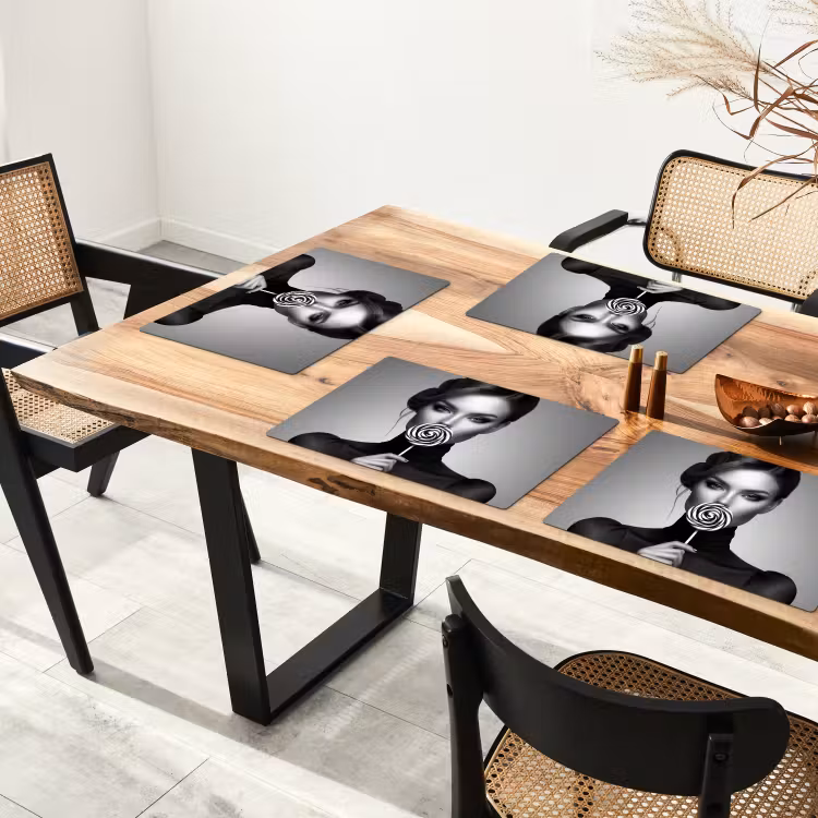 Sets de table en vinyle - Femme - Lolly - Noir — 4
