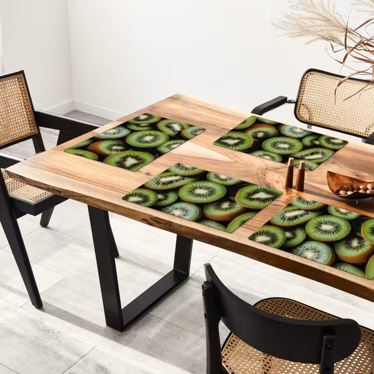 Sets de table en vinyle - Kiwi - Fruit - Vert — 4