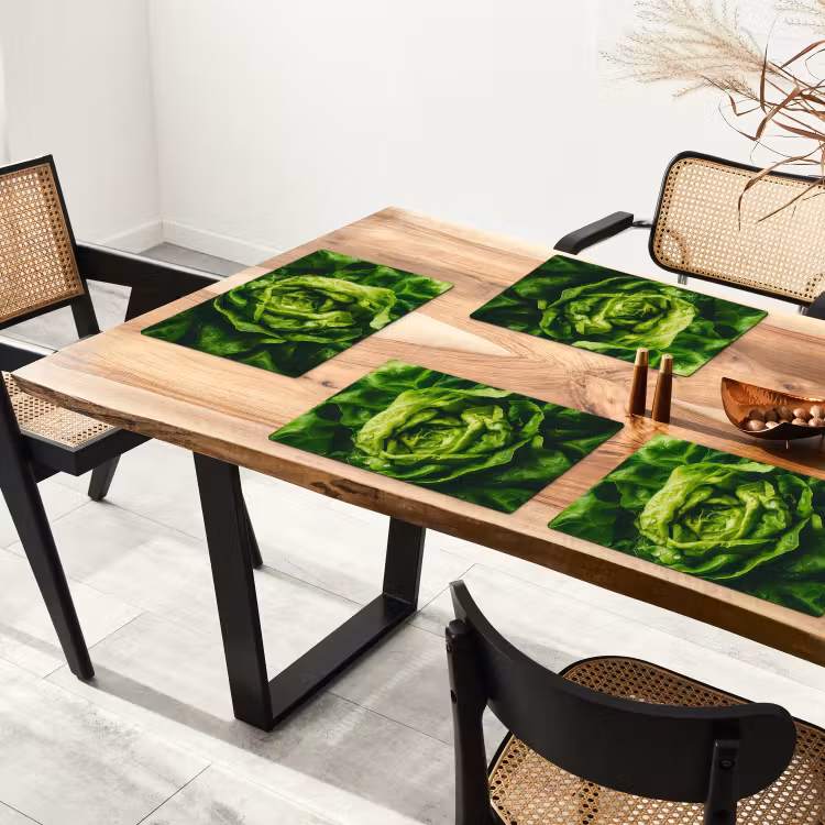 Sets de table en vinyle - Légumes - Laitue - Verte — 4