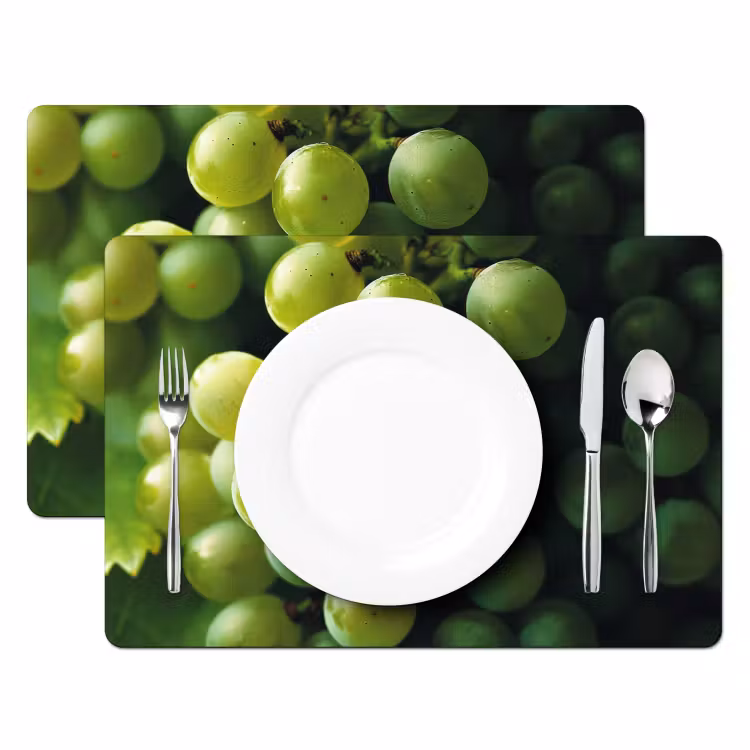 Sets de table en vinyle - Raisins - Grappe - Vert — 2