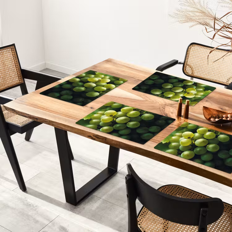 Sets de table en vinyle - Raisins - Grappe - Vert — 4
