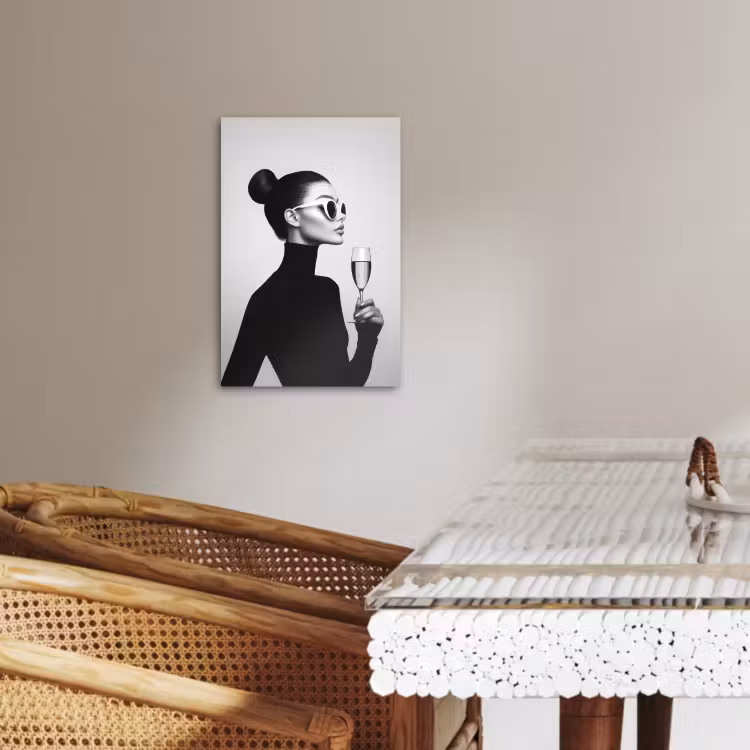 Tableau sur toile - Femme - Champagne - Moderne — 3