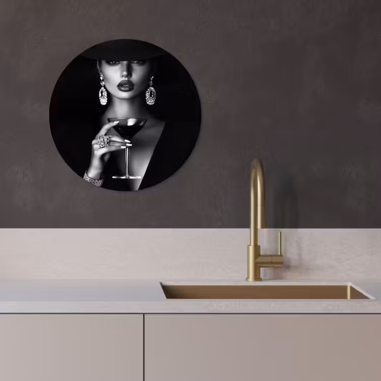 Tableau rond - Femme - Cocktail - Chic — 3