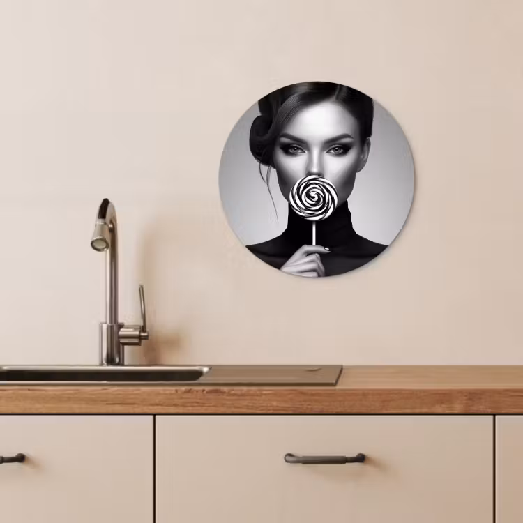 Tableau rond - Femme - Lolly - Noir — 1