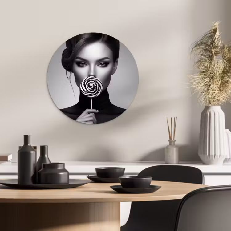 Tableau rond - Femme - Lolly - Noir — 3