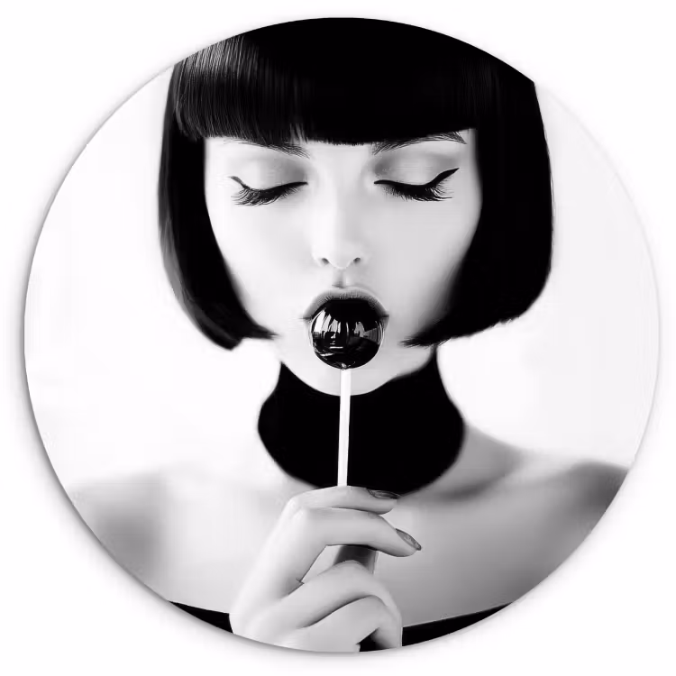 Tableau rond - Femme - Lolly - Noir - Blanc — 2