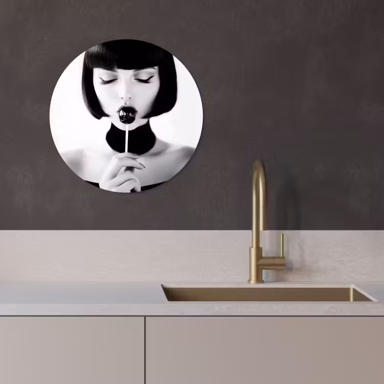Tableau rond - Femme - Lolly - Noir - Blanc — 4