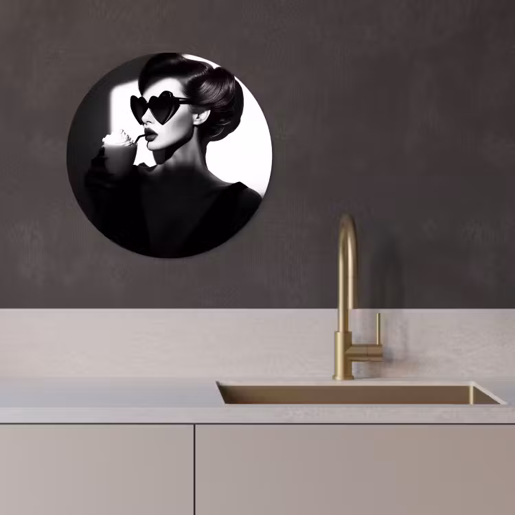 Tableau rond - Femme - Noir - Coeur — 3