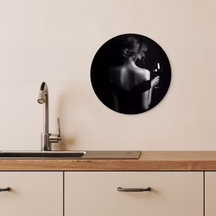 Tableau rond - Femme - Vin - Robe — 2
