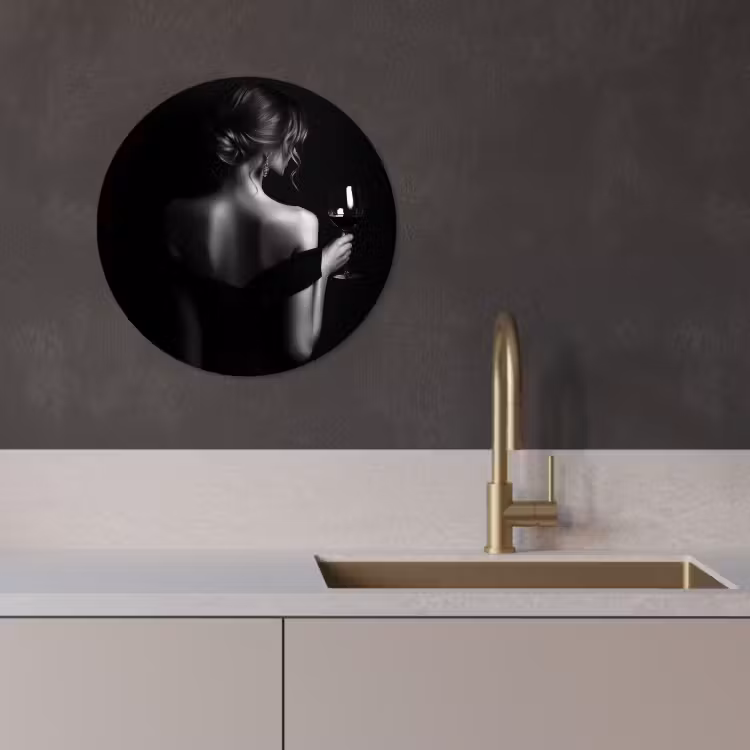 Tableau rond - Femme - Vin - Robe — 4