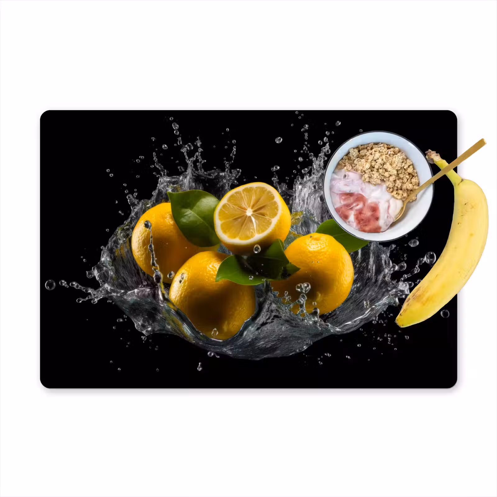 Sets de table en vinyle - Citron - Fruit - Jaune - Noir — 1