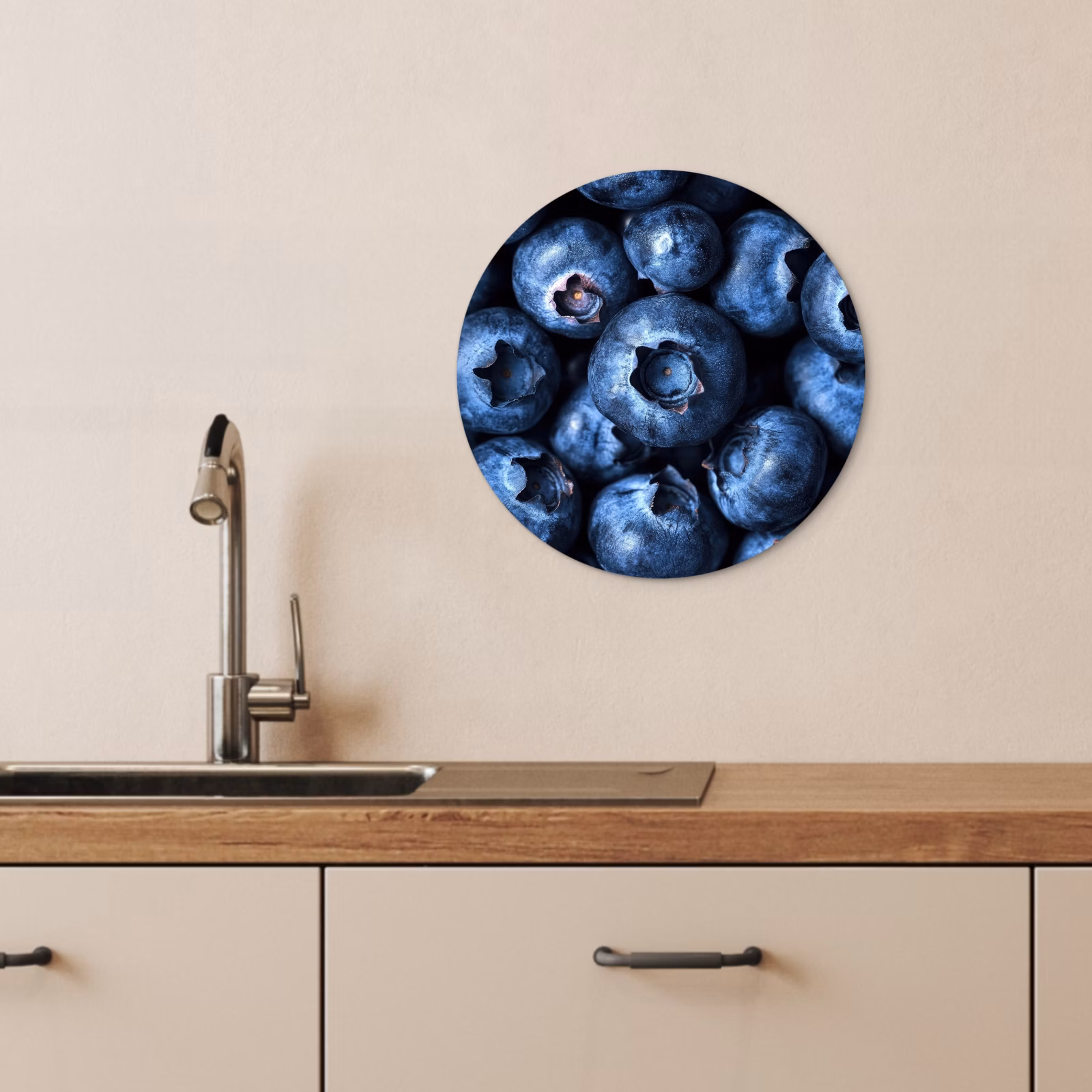Tableau rond - Baies - Bleu - Fruits — 1