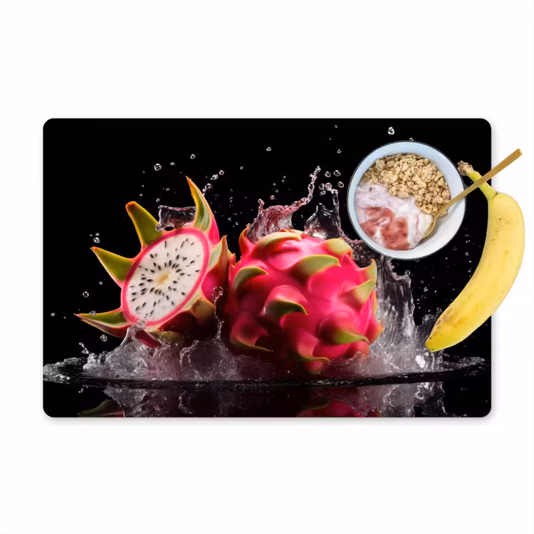 Sets de table en vinyle - Fruit du dragon - Noir - Eau - Fruit - Fruit — 1