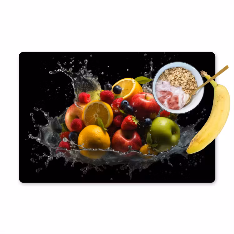 Sets de table en vinyle - Fruits - Pomme - Orange - Fruits rouges - Eau — 1