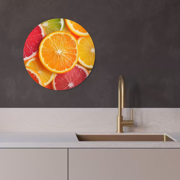 Tableau rond - Fruits - Colorés - Gros plan — 1