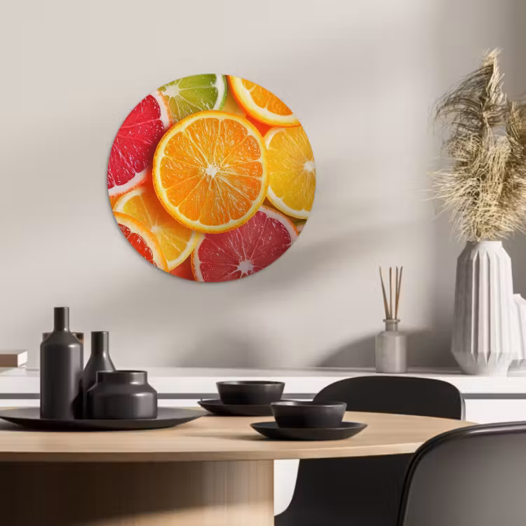 Tableau rond - Fruits - Colorés - Gros plan — 3
