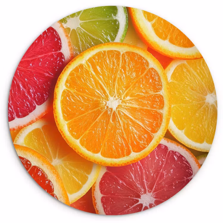 Tableau rond - Fruits - Colorés - Gros plan — 4