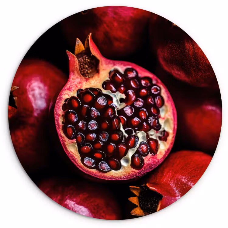 Tableau rond - Grenade - Rouge - Fruit — 1