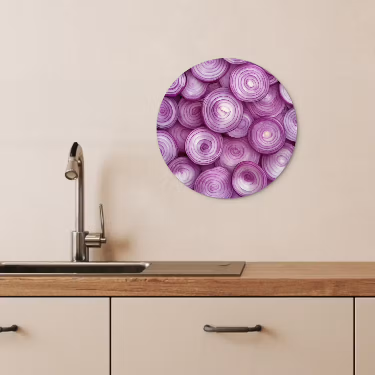 Tableau rond - Pourpre - Oignons - Gros plan — 3