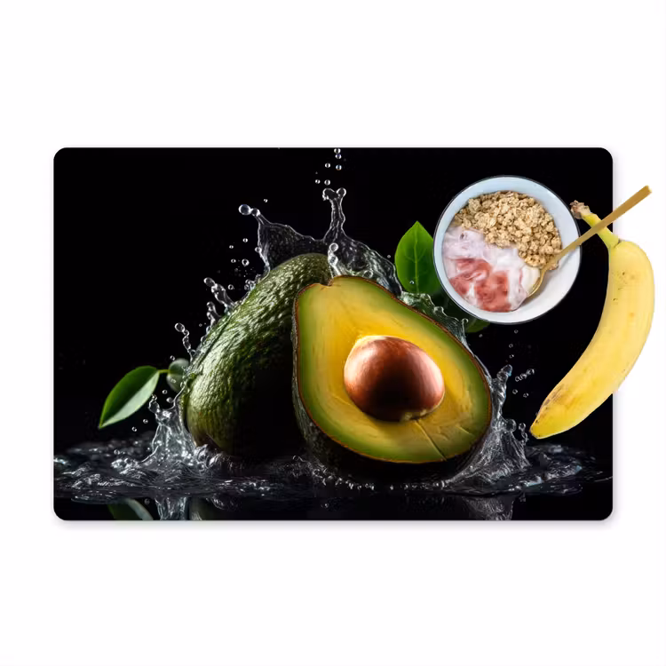 Sets de table en vinyle - Avocat - Légume - Feuille - Eau - Noir - Vert — 1